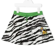 Юбка с вышитым логотипом и зебровым принтом