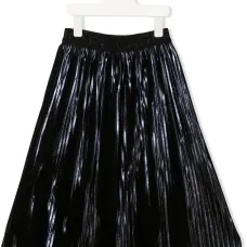 Плиссированная юбка миди из ткани ламе