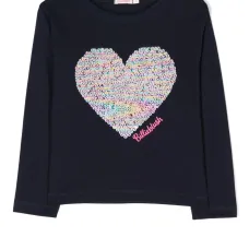 Футболка с длинными рукавами и пайетками