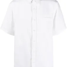 Льняная рубашка с короткими рукавами