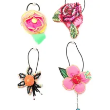 Резинка для волос с цветочной аппликацией