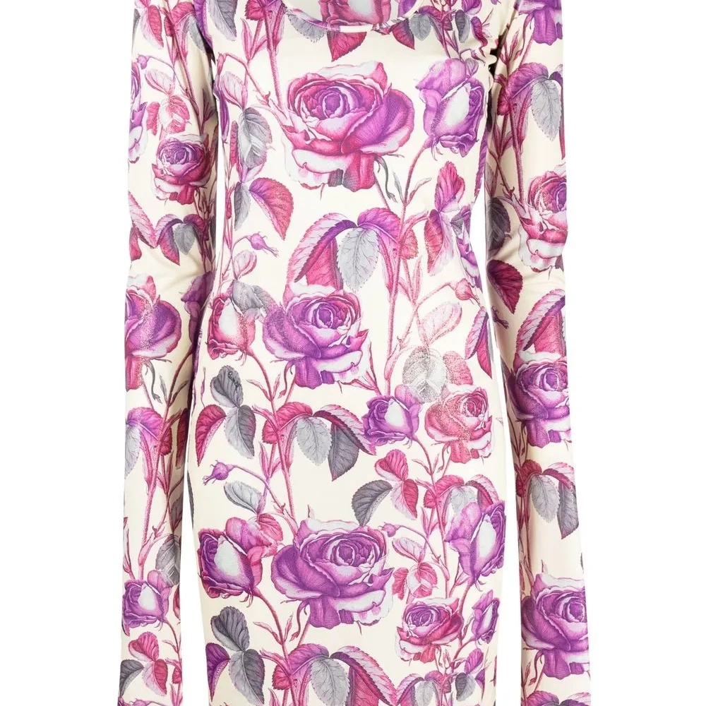 Платье миди с цветочным принтом