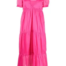 Ярусное платье с V-образным вырезом