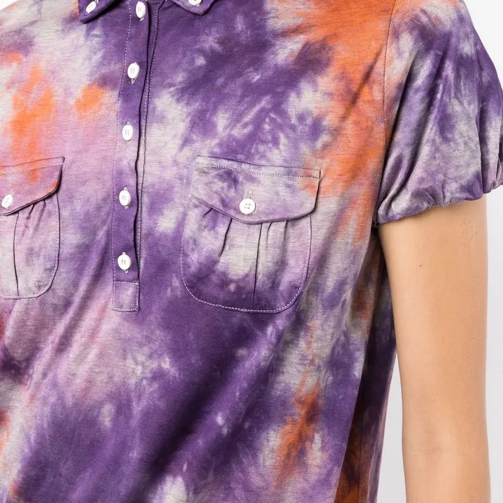 Рубашка поло с принтом тай-дай