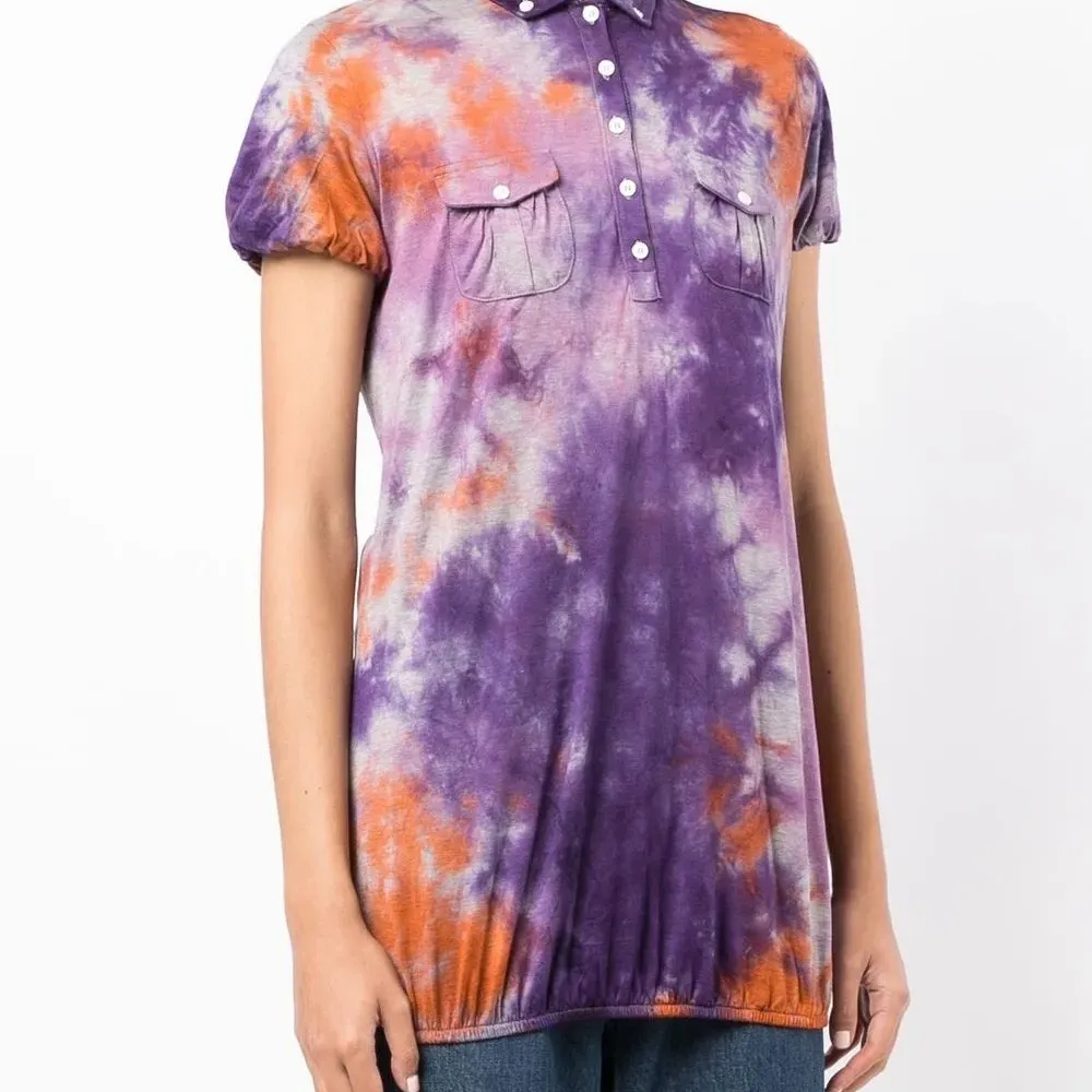 Рубашка поло с принтом тай-дай