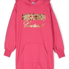 Платье-толстовка с нашивкой-логотипом