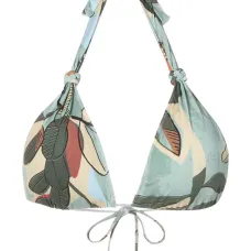 Лиф бикини с вырезом халтер и цветочным принтом