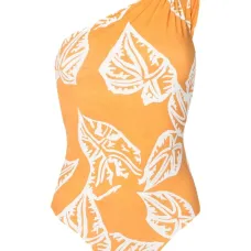 Купальник асимметричного кроя с графичным принтом