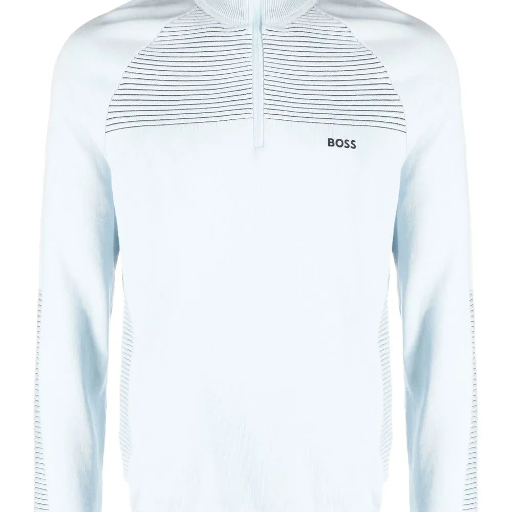 Полосатый джемпер с воротником на молнии