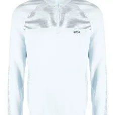 Полосатый джемпер с воротником на молнии