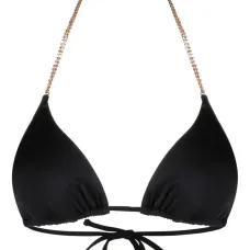 Лиф бикини с вырезом халтер и кристаллами Лиф бикини с вырезом халтер и кристаллами