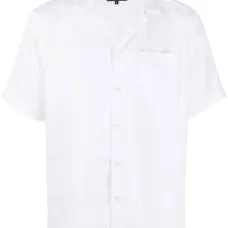 Льняная рубашка с короткими рукавами