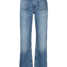 Прямые джинсы с завышенной талией