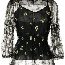 Кружевная блузка с цветочной вышивкой Кружевная блузка с цветочной вышивкой
