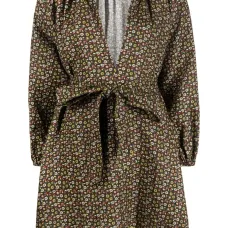 Платье с поясом и цветочным принтом Платье с поясом и цветочным принтом