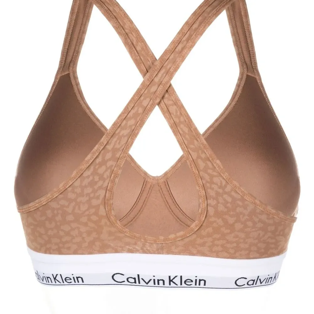 Бюстгальтер-бралетт с леопардовым принтом и логотипом