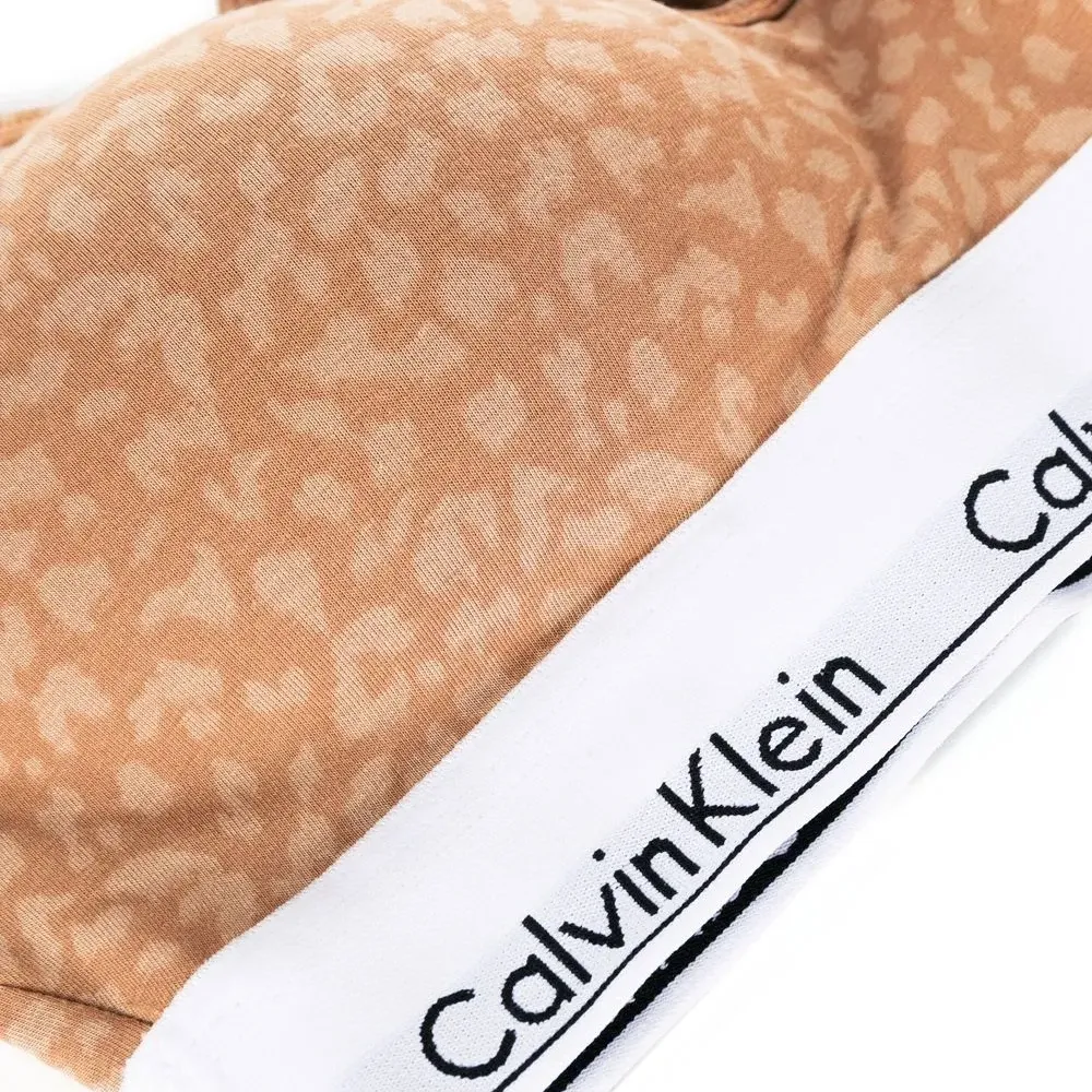 Бюстгальтер-бралетт с леопардовым принтом и логотипом