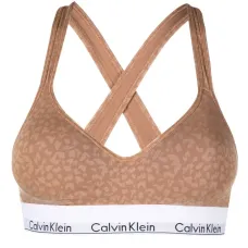 Бюстгальтер-бралетт с леопардовым принтом и логотипом Бюстгальтер-бралетт с леопардовым принтом и логотипом