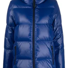 Пуховик с капюшоном и логотипом