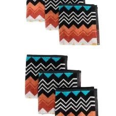 Комплект из шести полотенец с узором зигзаг Комплект из шести полотенец с узором зигзаг