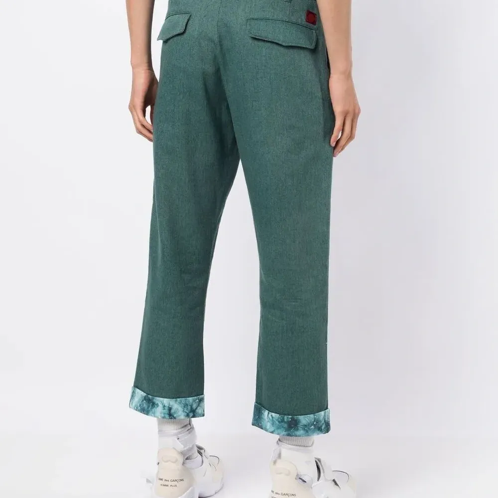 Брюки прямого кроя с подворотами