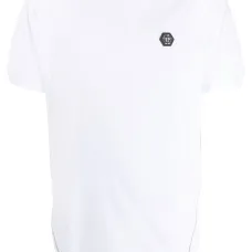 Футболка на молнии с нашивкой-логотипом