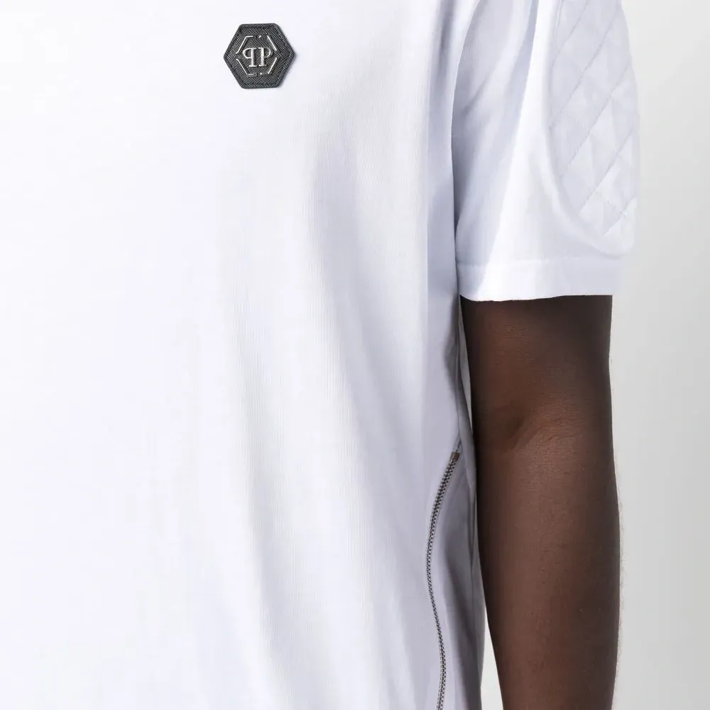 Футболка на молнии с нашивкой-логотипом