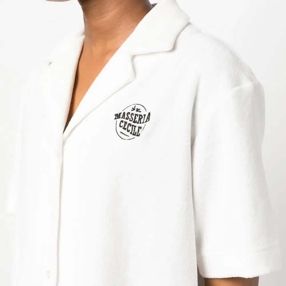 Рубашка с короткими рукавами и вышитым логотипом