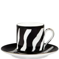 Кофейная пара для эспрессо с зебровым принтом