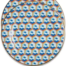 Набор из двух тарелок с абстрактным принтом Набор из двух тарелок с абстрактным принтом