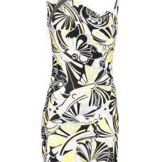 Платье с вырезом и абстрактным принтом