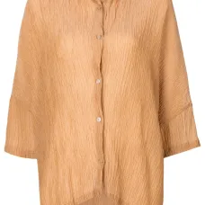 Шелковая рубашка с жатым эффектом