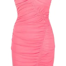 Платье без бретелей со сборками