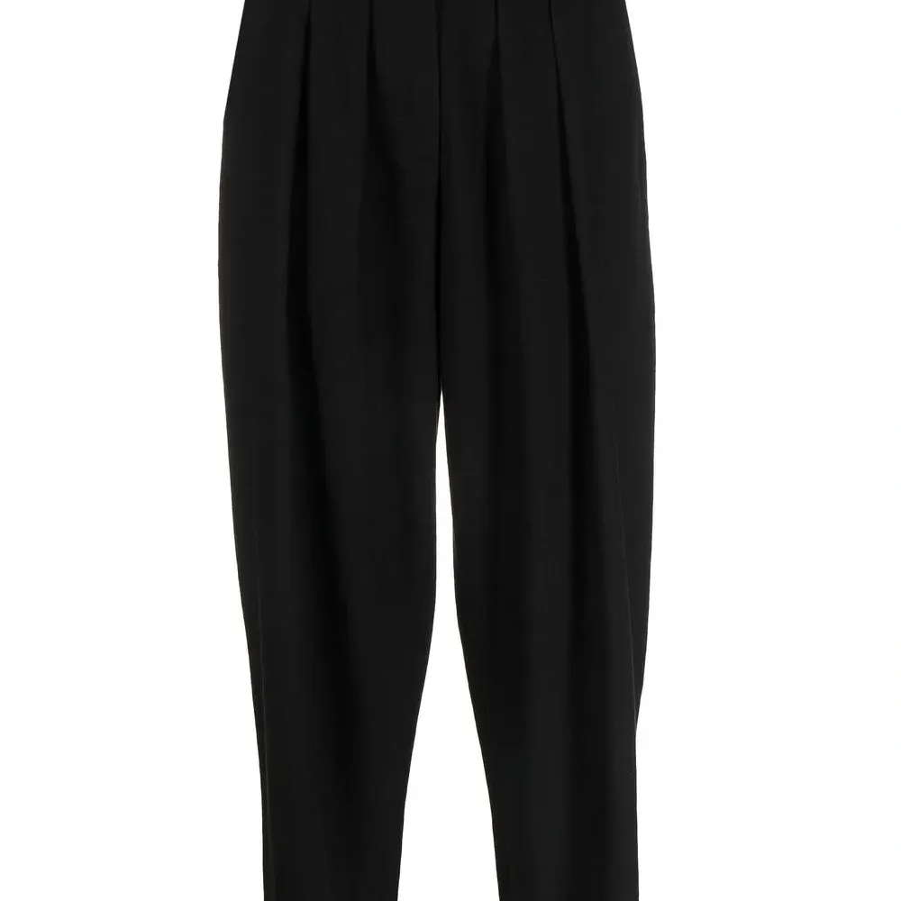 Брюки с завышенной талией и складками