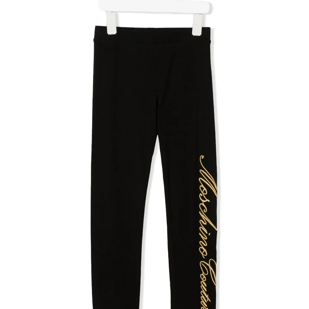 Легинсы с вышитым логотипом