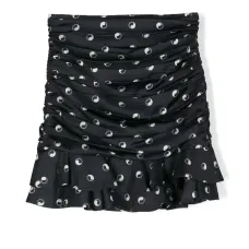 Юбка с оборками и графичным принтом