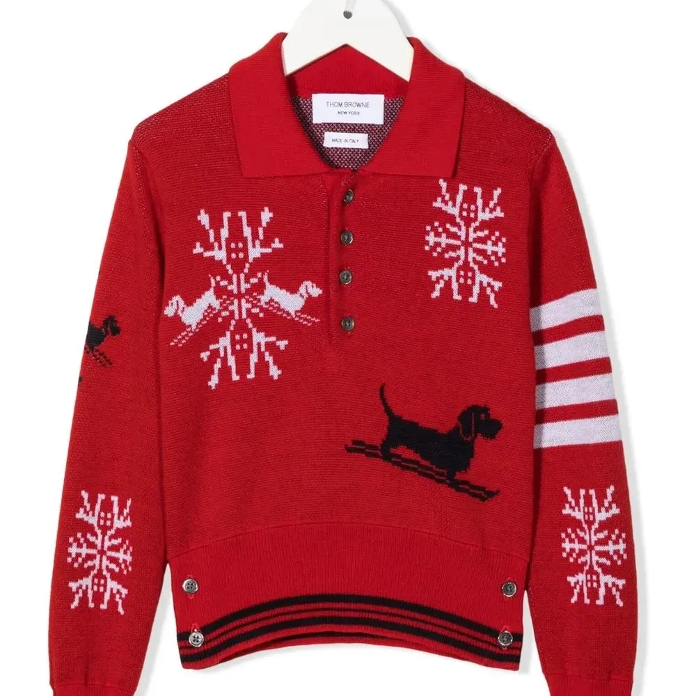 Пуловер с воротником поло