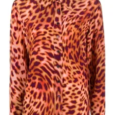 Шелковая рубашка с леопардовым принтом