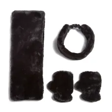 Комплект Abby из искусственного меха с шарфом и митенками