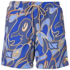 Плавки с кулиской и абстрактным принтом