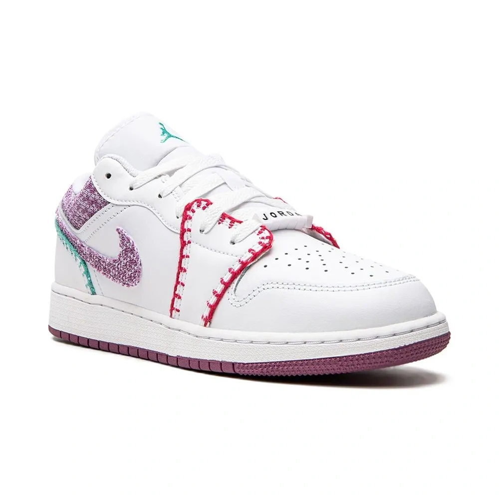 Кроссовки Air Jordan 1 Low White Light Bordeuax