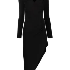 Платье асимметричного кроя с длинными рукавами Платье асимметричного кроя с длинными рукавами