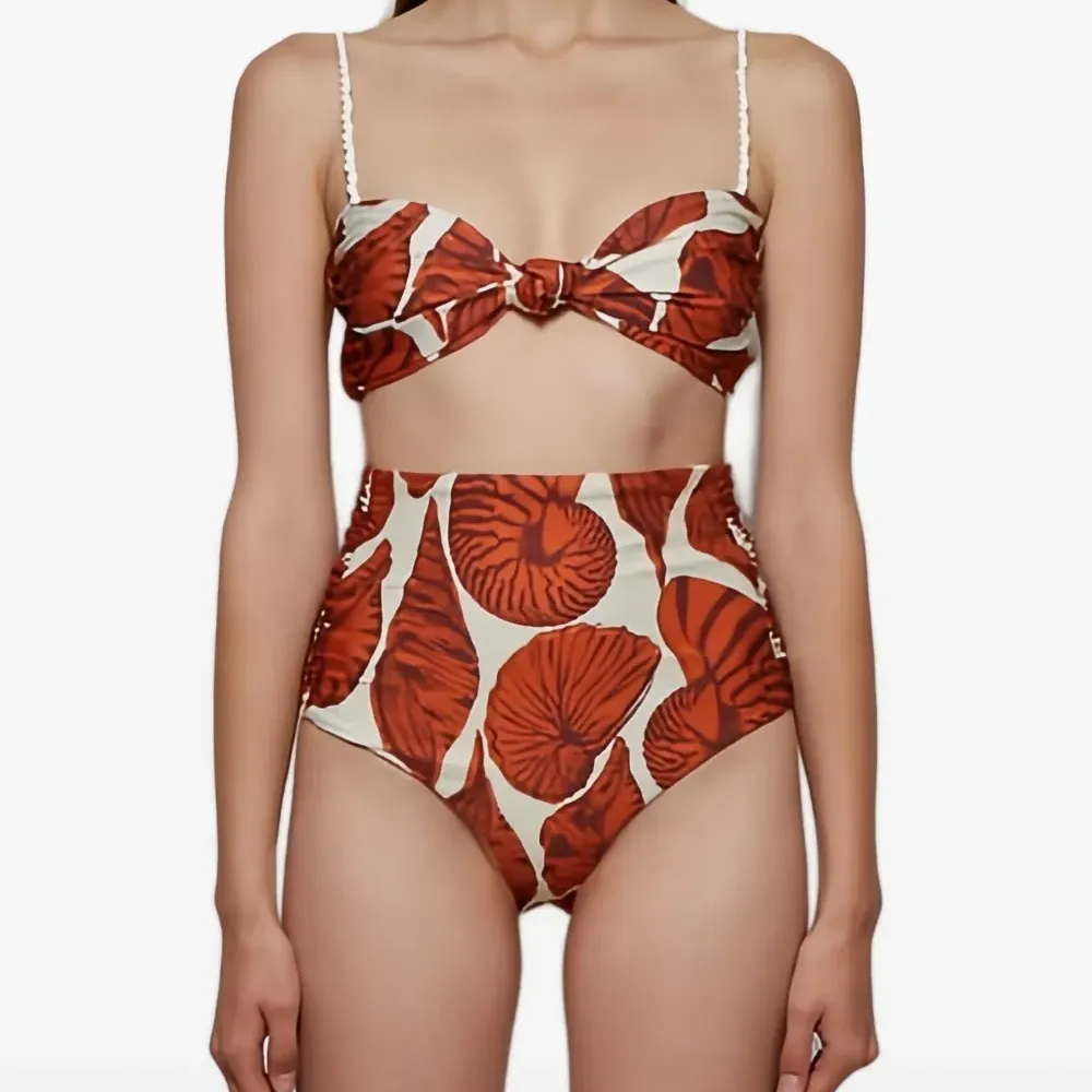 Бикини-топ с принтом ракушек устрицы