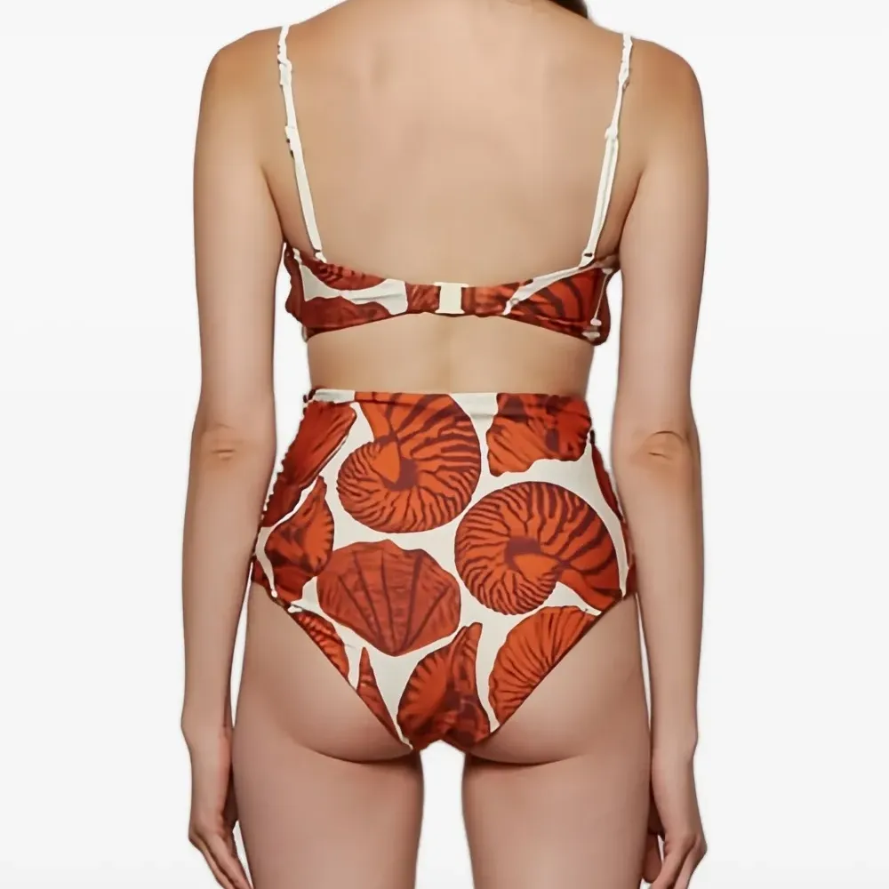 Бикини-топ с принтом ракушек устрицы