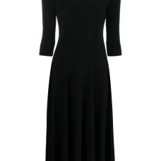 Платье миди с U-образным вырезом