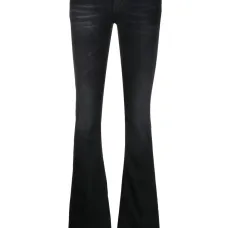 Расклешенные джинсы с заниженной талией