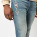 Джинсы скинни с вышивкой