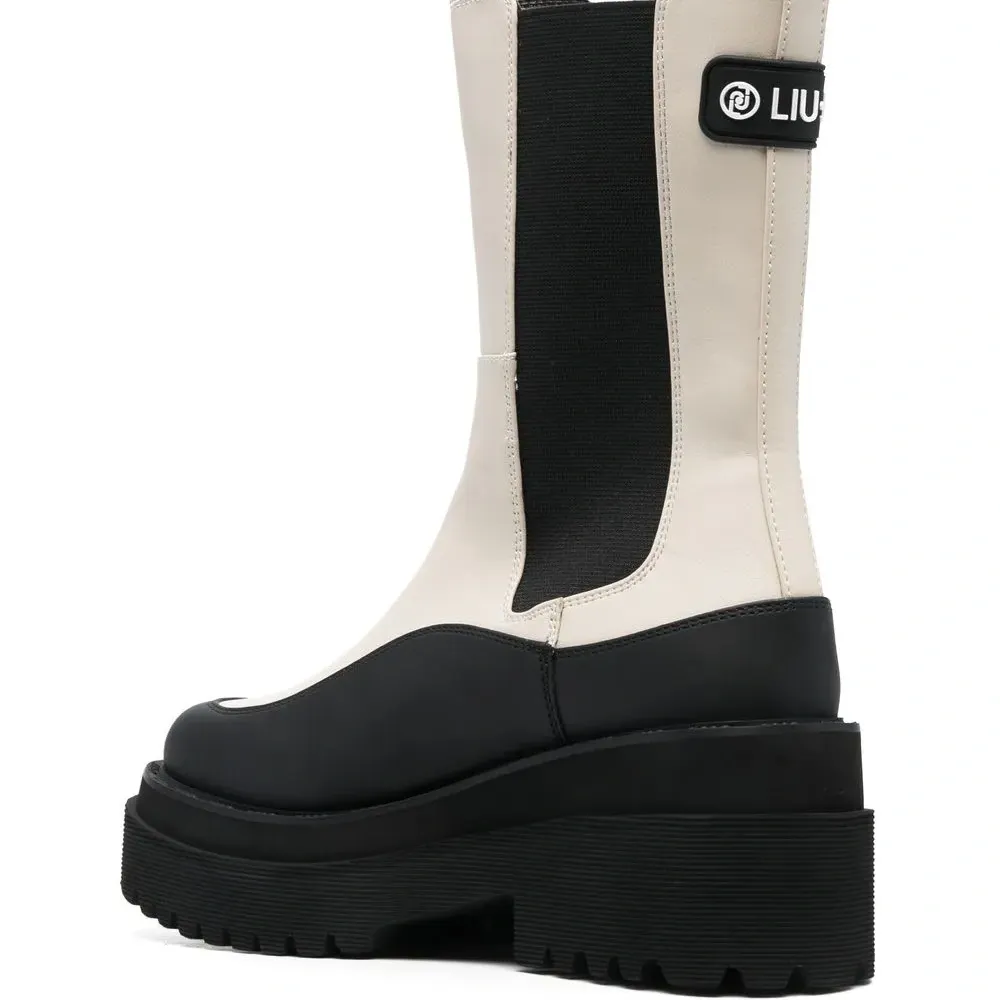 Массивные ботинки в двух тонах