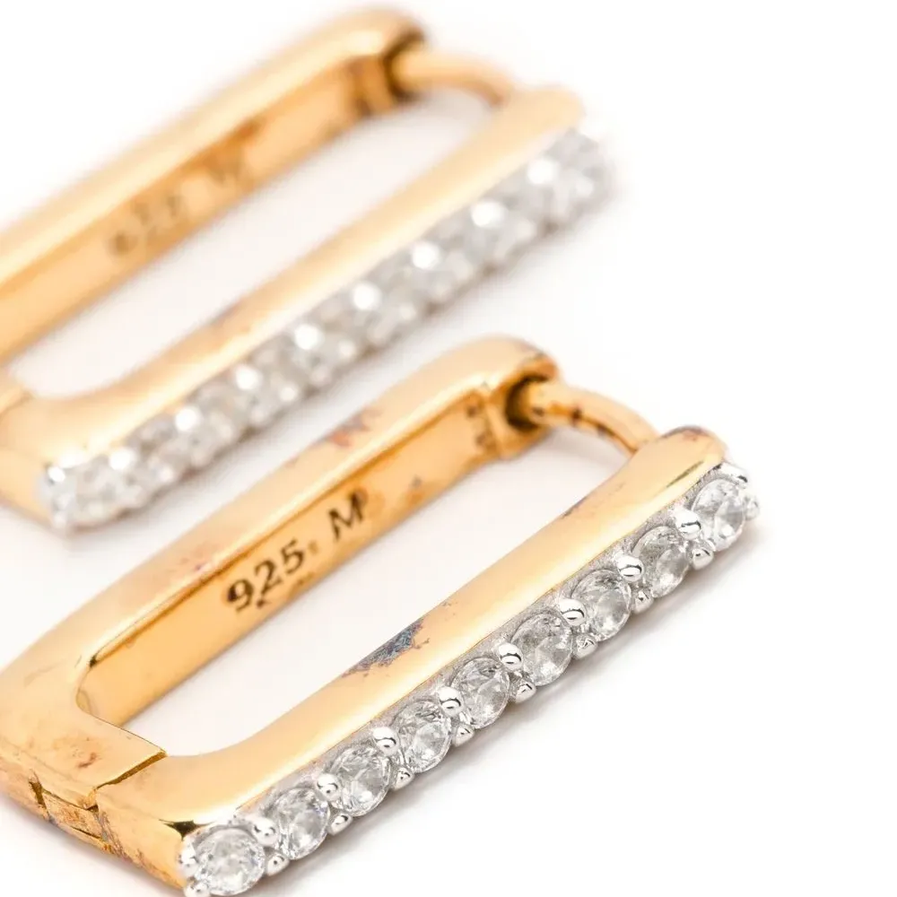 Серьги-хагги с кристаллами