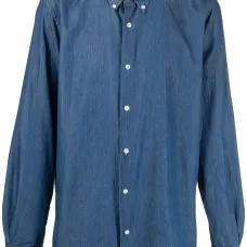 Джинсовая рубашка на пуговицах